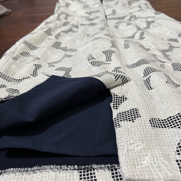 NWT Katherine Kelly “Mackenzie Dress” Ivory/Navy Exquisite Stitched Overlay Sz 2 - Picture 6 of 15